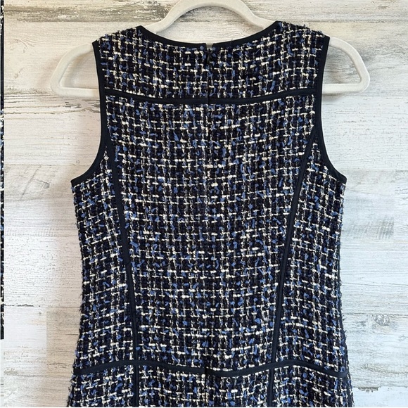Theory Tweed Wool Blend Sleeveless Mini Sheat Dress with Pockets Sz 0 Black - Picture 6 of 12